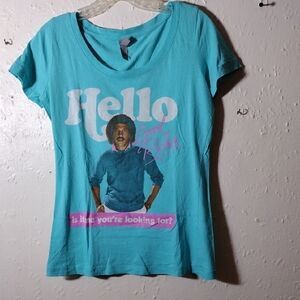 Next Level,Turquoise 'Hello'Size L, Graphic Women's Tee,